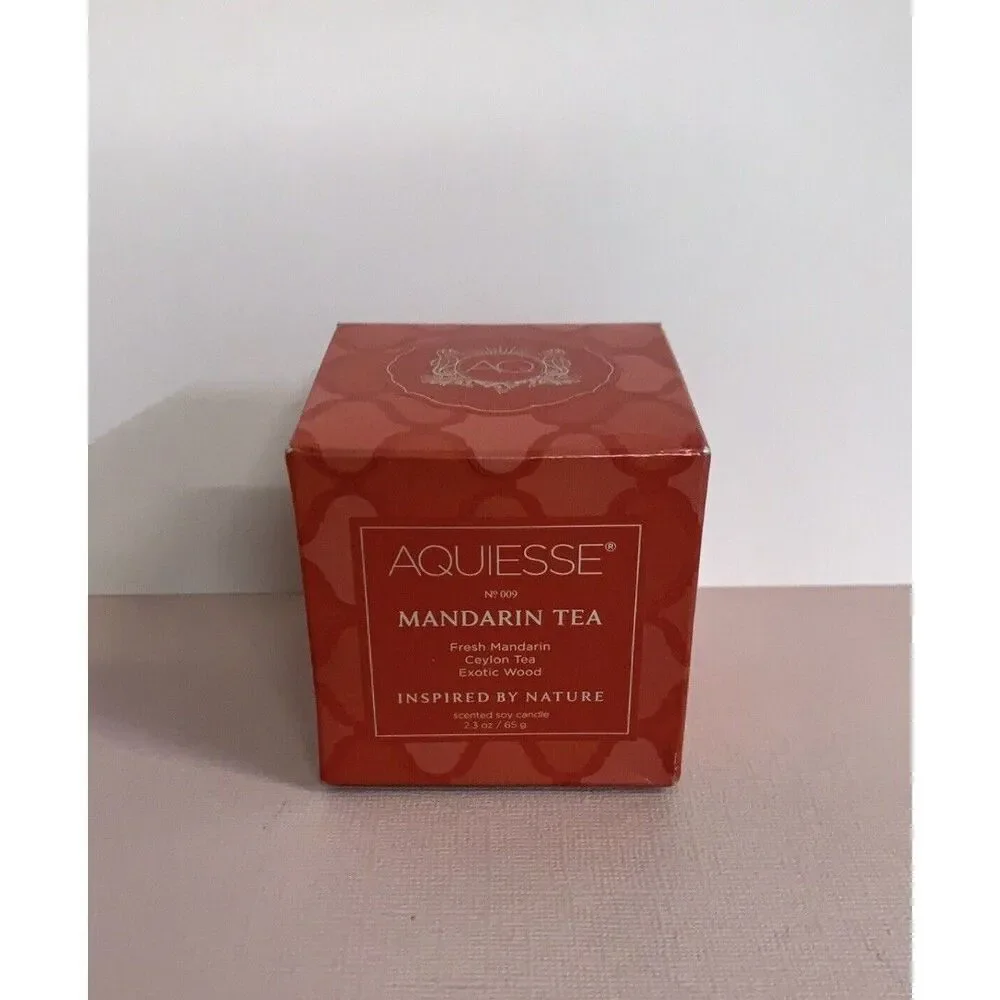 Aquiesse Candle Fresh Mandarin Ceylon Tea Exotic Wood Scented Soy Candle 2.3 oz